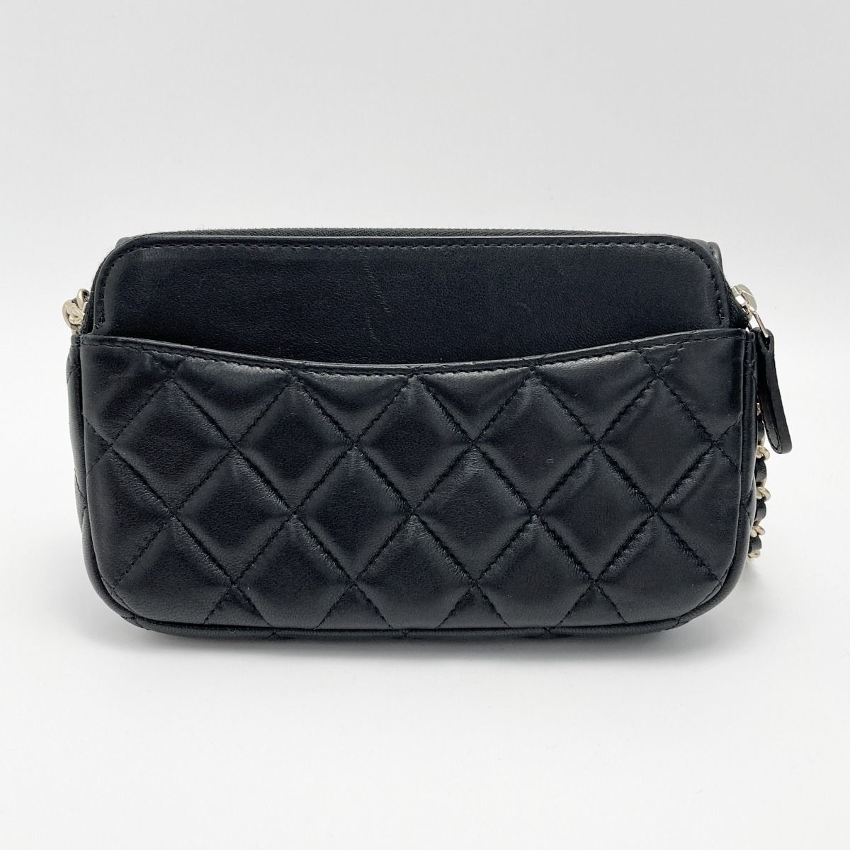 Chanel Matelasse Flap Phone Case Ap2096 Black Chain Shoulder Lambskin