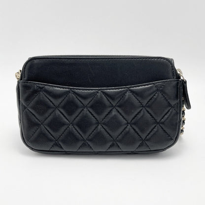 Chanel Matelasse Flap Phone Case Ap2096 Black Chain Shoulder Lambskin