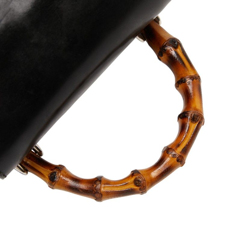 Gucci Bamboo Mini Backpack 00319980030 Black Nylon Leather Women's Gucci