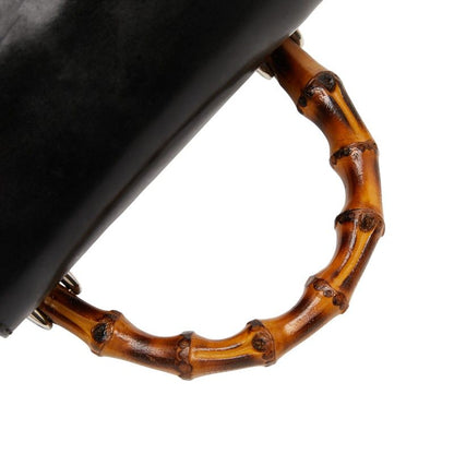 Gucci Bamboo Mini Backpack 00319980030 Black Nylon Leather Women's Gucci