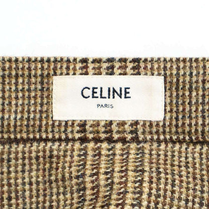 Celine Hound's Tooth Check Long Skirt 2j210222k Brown 38