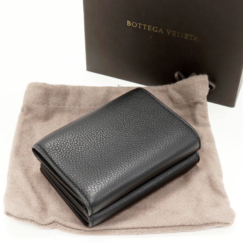 Bottega Veneta Tiny Wallet With Coin Purse Black Calf Leather 609285 Vcp51 8803