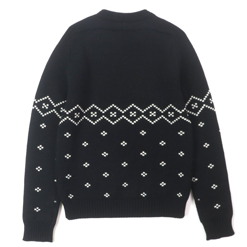  Saint Laurent Paris 2021 694838 100% Wool Reindeer Pattern Nordic Knit