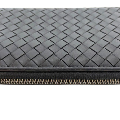 Bottega Veneta Round Zipper Long Wallet Brown Intrecciato Excellent Condition