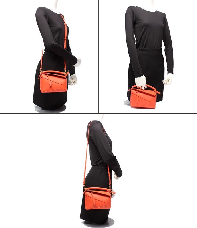 Loewe 2way Handbag Shoulder Bag Crossbody Soft Grain Calf Puzzle Edge Bag Mini