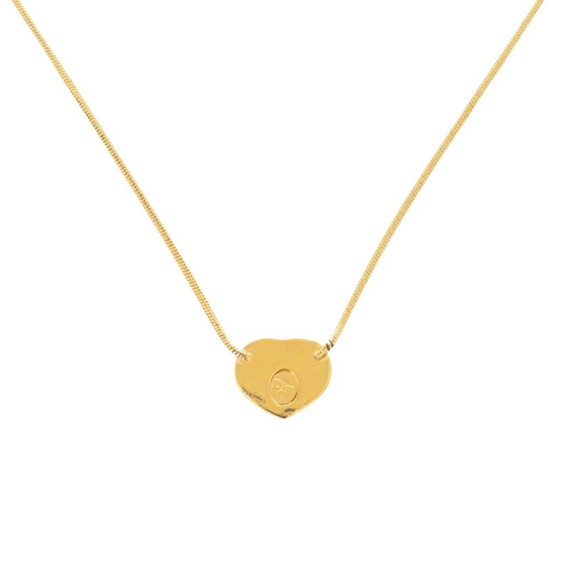 Dior CD Heart Metal Gold Necklace 0656 Dior