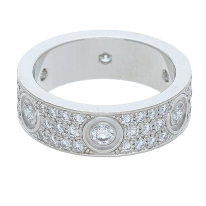 Cartier LOVE RING Love Ring Pave Diamond 18K White Goldring Men's 56