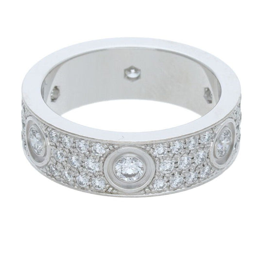 Cartier LOVE RING Love Ring Pave Diamond 18K White Goldring Men's 56