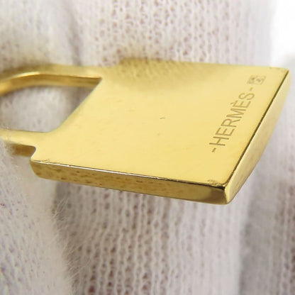 Hermes Necklace Eau Kelly Cadenas Metal Leather Gold Brown GP Engraved Y