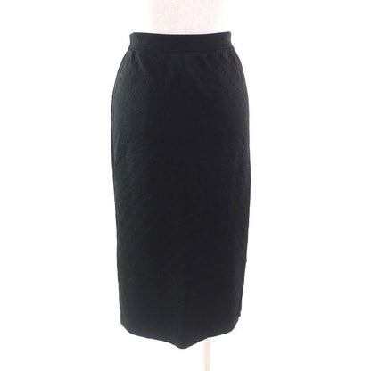 Louis Vuitton 23SS Silk Blend Monogram Embossed Knee Length Tight Skirt Black M