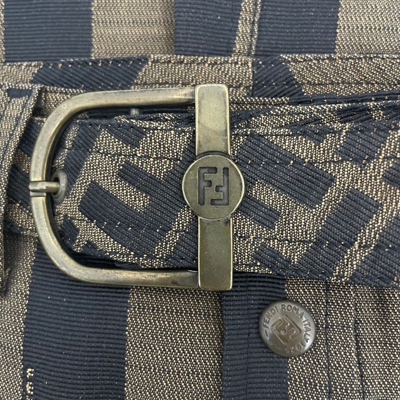 Fendi Skirt Zucca Pattern Logo With Belt Brown Size XL