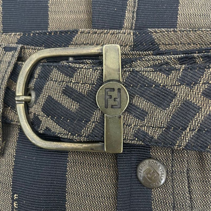 Fendi Skirt Zucca Pattern Logo With Belt Brown Size XL