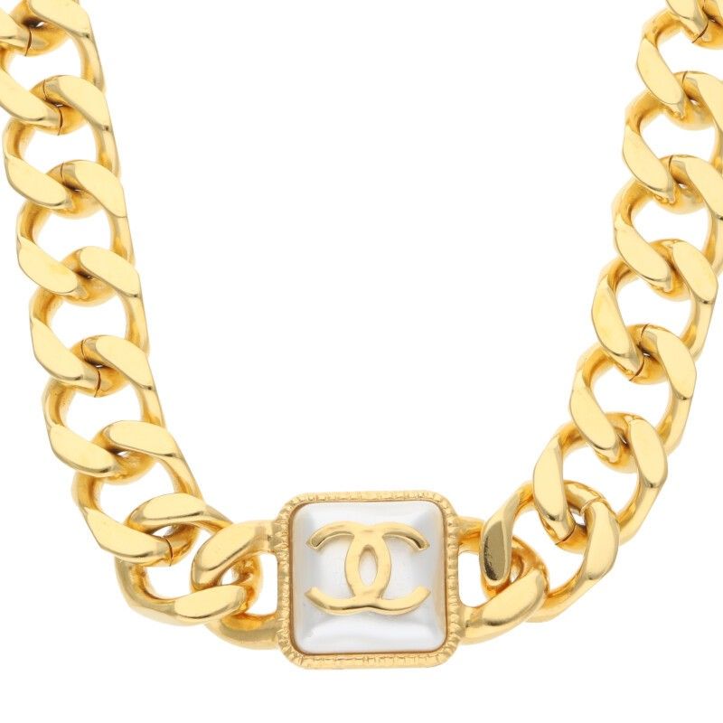 Chanel B20K Faux Pearl Chain Necklace Men's