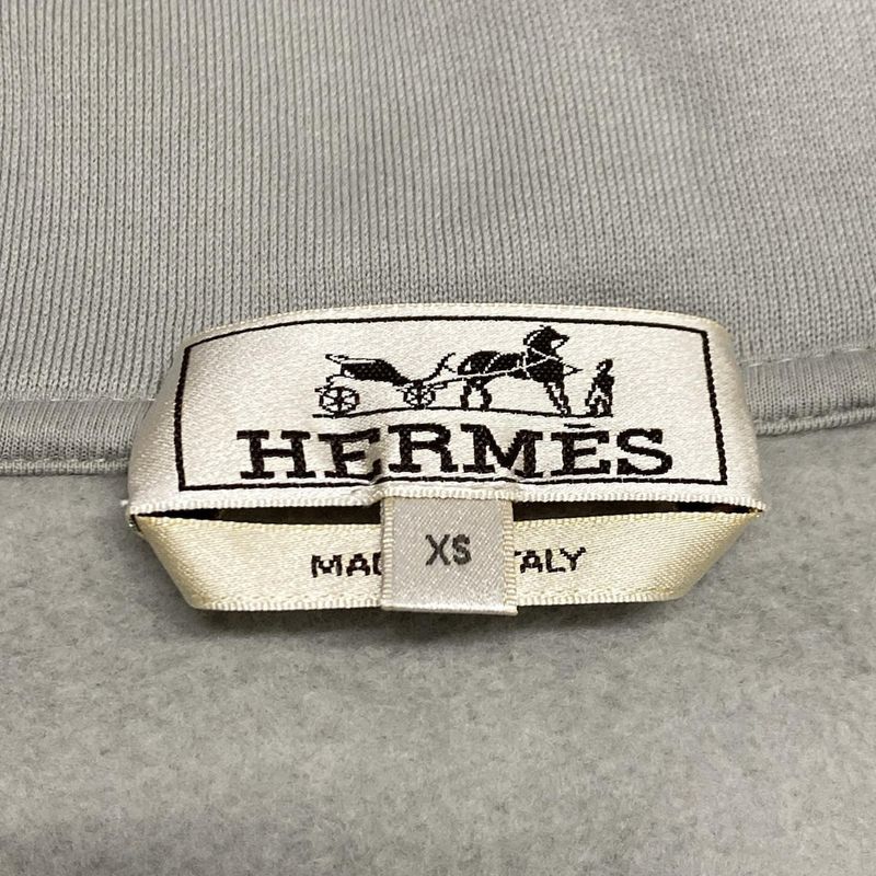 Hermes Hoodie Size XS Men's - H467780ha Light Gray X Black X White Long