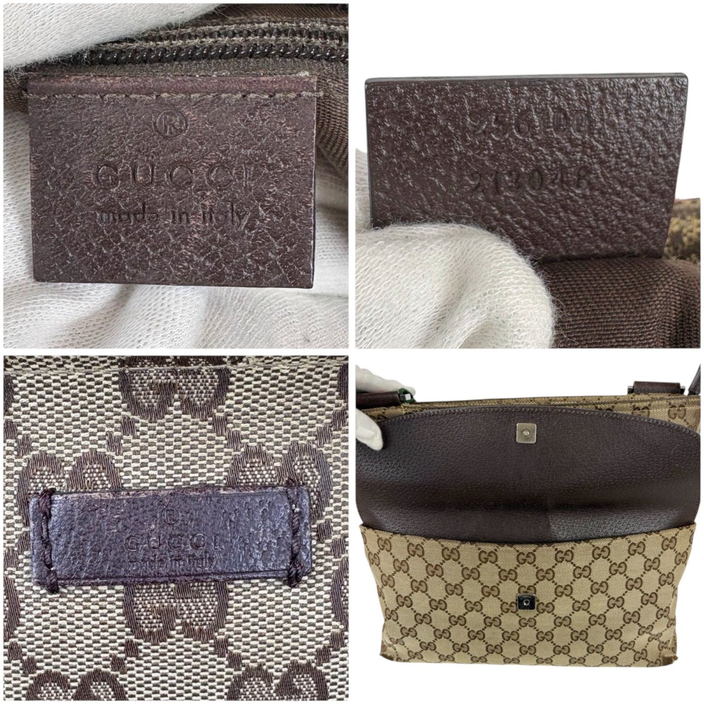 Gucci Sherry Line Shoulder Bag Crossbody Bag Gg Canvas Brown