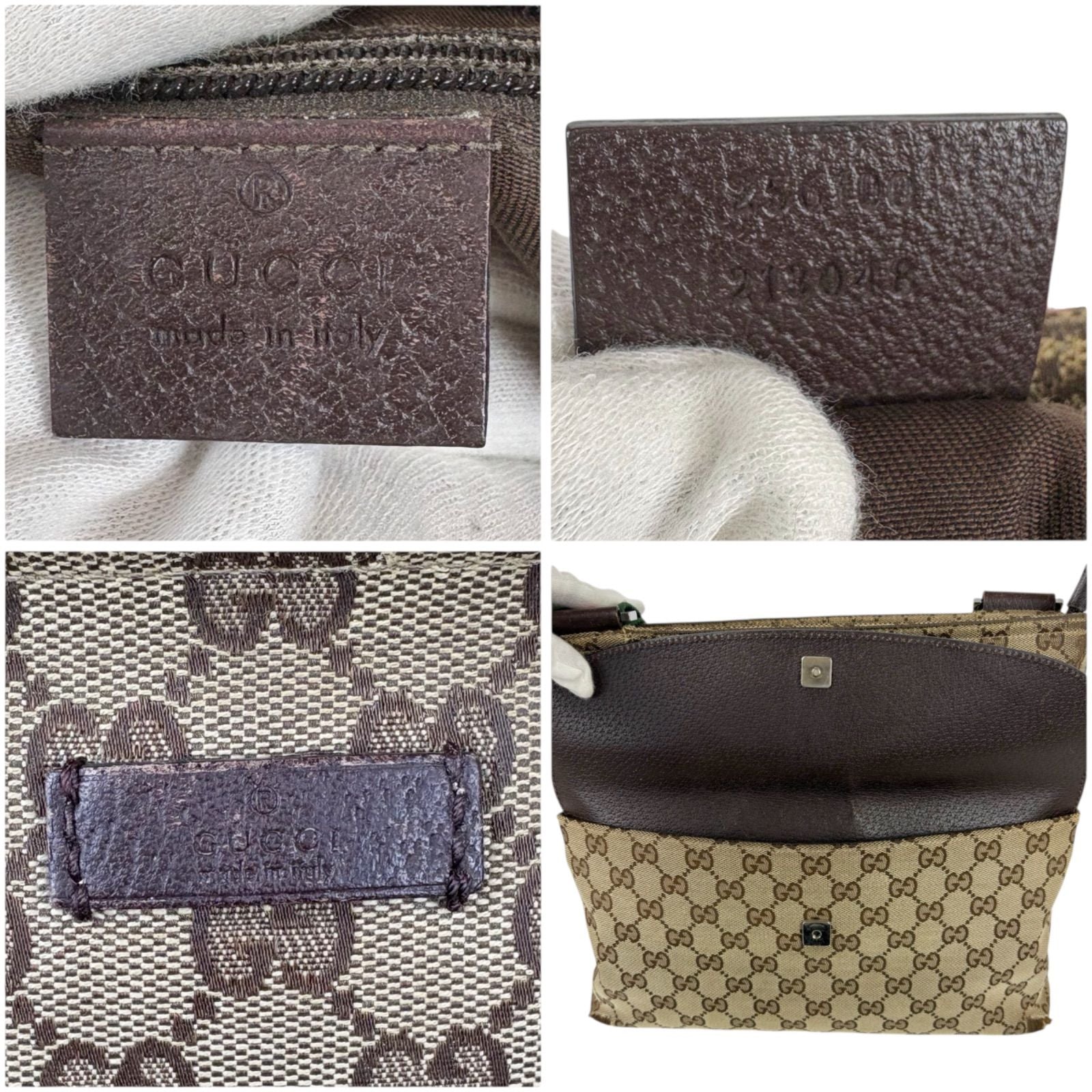 Gucci Sherry Line Shoulder Bag Crossbody Bag Gg Canvas Brown