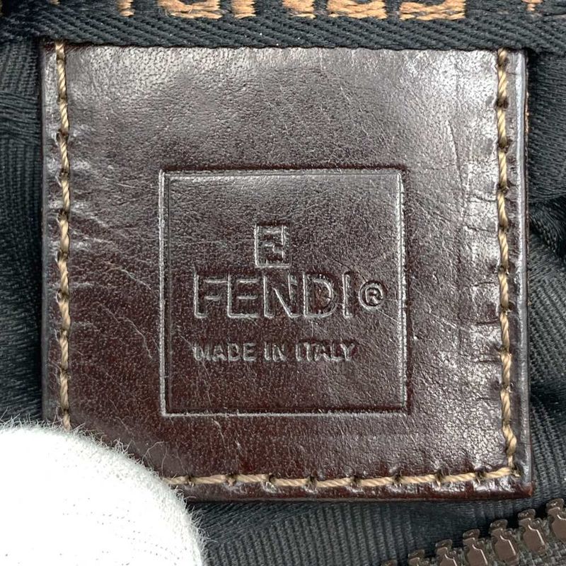 Fendi Zucca Pouch Handbag Canvas Brown Women Men Fashion  Vintage Gift