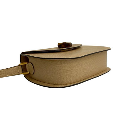 Gucci Vintage Bamboo Turnlock Leather Shoulder Bag