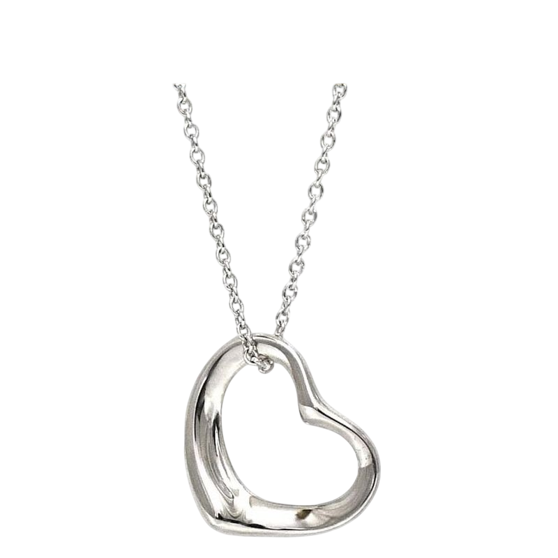 Tiffany & Co Open Heart Necklace Ec22787 Silver