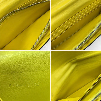 Celine Long Wallet Large Flap Multifunction S-Ba-0193 Black X Yellow