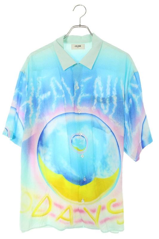 Celine 22SS 2c517357q Multicolor Short Sleeve Shirt Men's 37