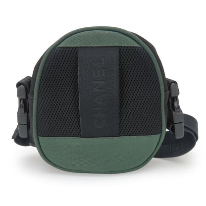 Chanel Shoulder Bag Coco Mark Canvas Black Khaki Pochette Sport 8 Series Ladies