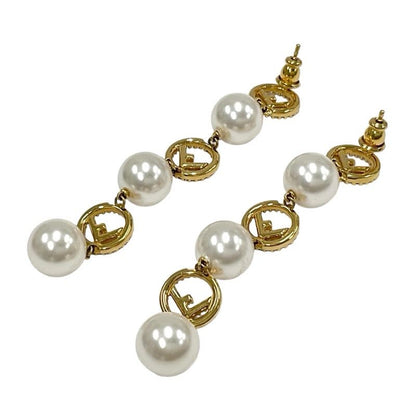 Fendi F Is Earrings Earring Gold Rhinestone Pearl