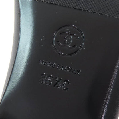 CHANEL G02819 Ballerina Coco Mark Ribbon Patent Leather Use Leather Flat Shoes