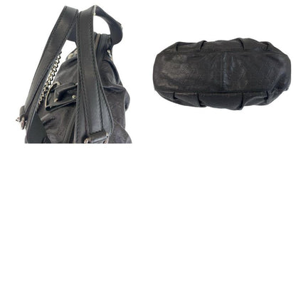 Gucci Horsebit Guccissima Black Silver Hardware Leather 228594 Handbag Shoulder