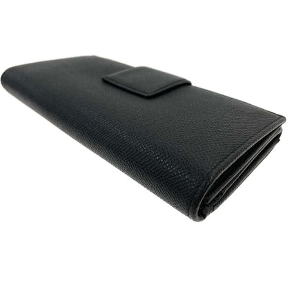 Bvlgari Bvlgari Bvlgari W Hook Long Wallet Silver Hardware 30416 Black