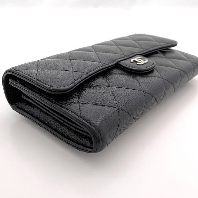 Chanel Bifold Long Wallet Black Matelasse Ap0241 Wallet