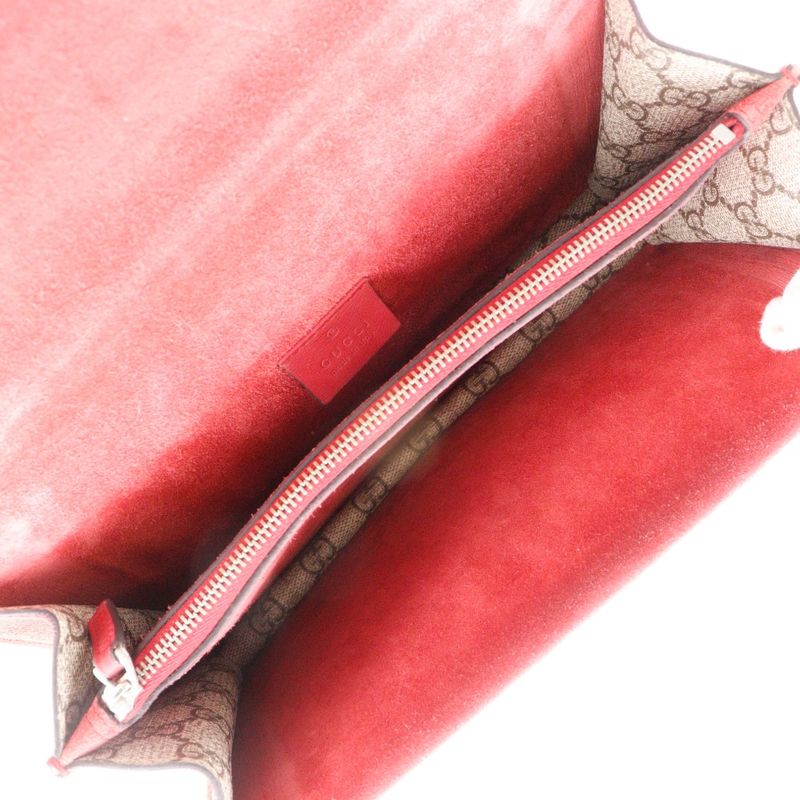 Gucci Duonisos Chain Shoulder 400249 GG Supreme Canvas And Suede Brown Women