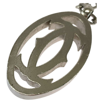 Cartier Double C Silver Stainless Steel T1220148 Key Holder Key Chain For Men