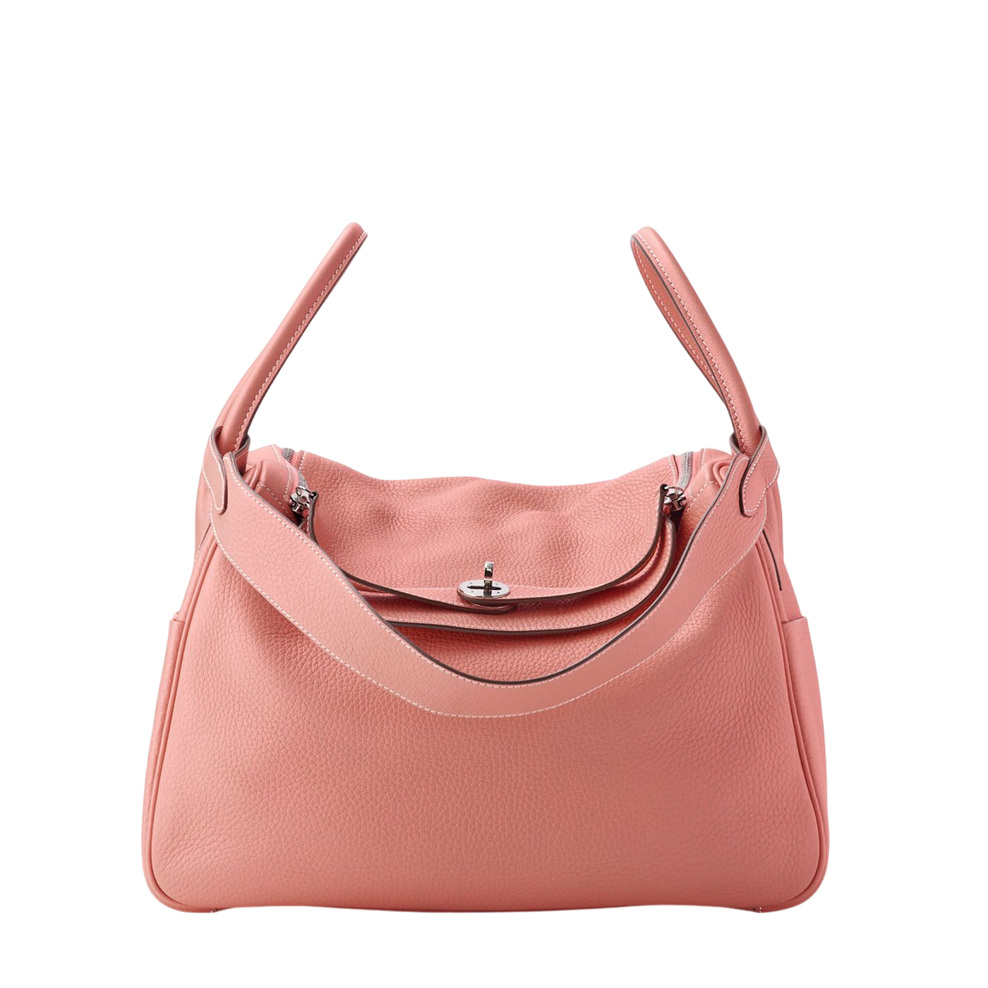 Hermes Lindy 34 Shoulder Bag Taurillon Clemence Crevette Crevette (silver