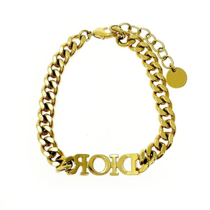 Christian Dior GP Rhinestone Dior Evolution Logo Bracelet Gold 414238 Bracelet