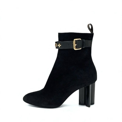 Louis Vuitton Silhouette Line Monogram Boots Short Shoes Suede Black