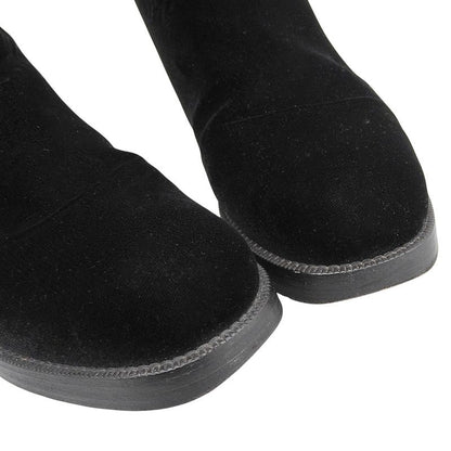 Chanel Deca Coco Mark Velvet Long Boots 36.5 23-23.5cm (9.25in) Pecos Boots