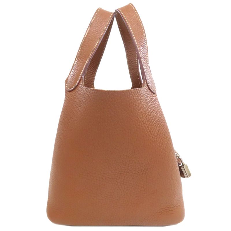 Hermes Picotin Lock PM Gold Silver Hardware Handbag Taurillon Women