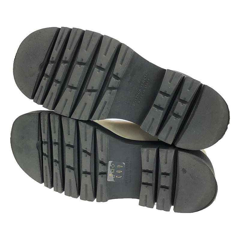 Bottega Veneta - Lug Boots Side Gore Leather Lug Boots - 37 - White Black -