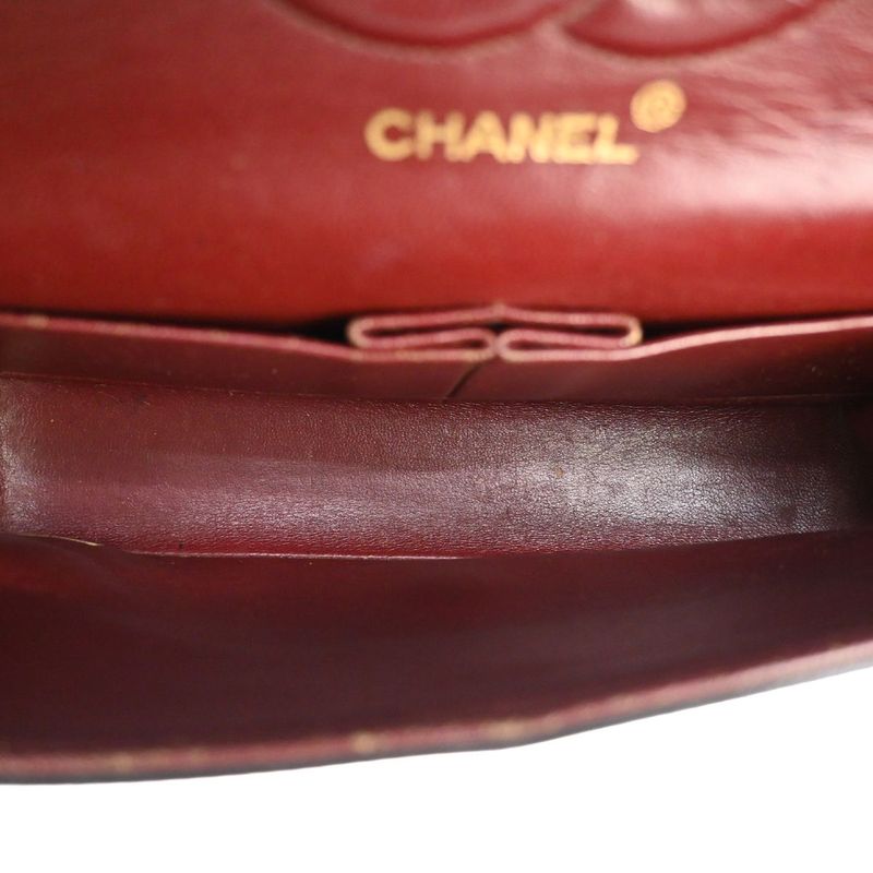 Chanel Matelasse Double Flap Chain Shoulder Bag Black Gold Hardware 898bs154