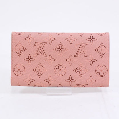Louis Vuitton Portefeuille Amelia Mahina Leather Pink Wallet Silver M58157