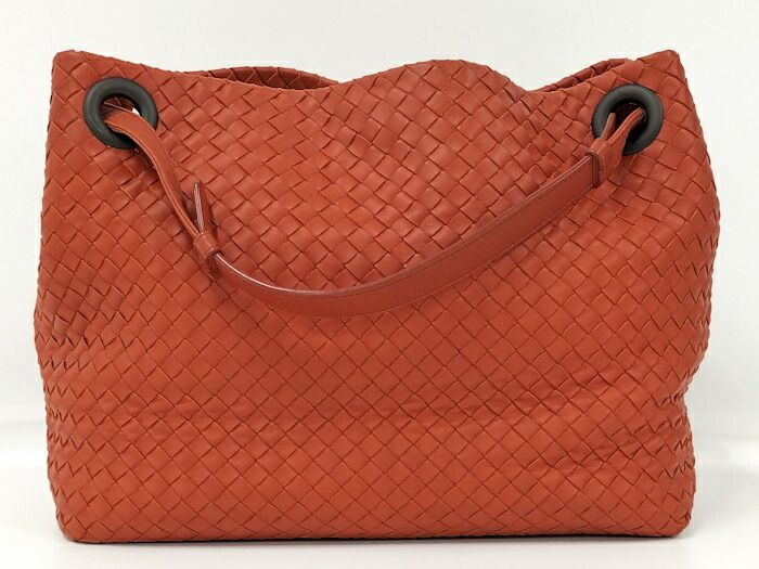 Bottega Veneta Large Garda Bag Tote Intrecciato Leather Orange