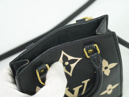 Authentic Louis Vuitton LV Petite Sac Pla Monogram Empreinte Leather 2WAY