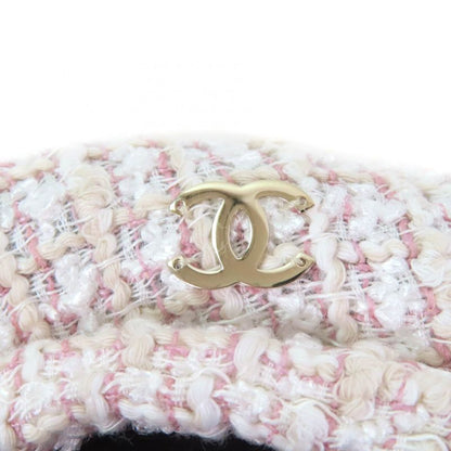 CHANEL 2024 24P Tweed Casket With Coco Mark Hardware Hat Pink L Made In Italy