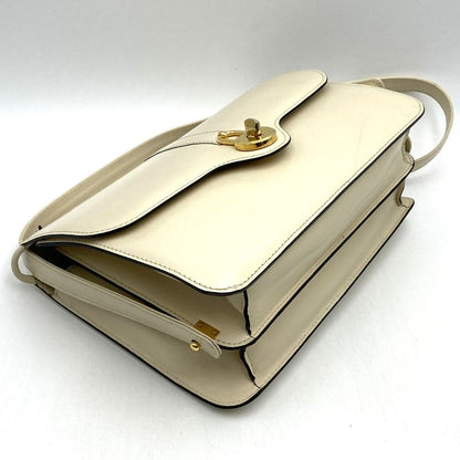 Gucci Shoulder Bag Leather White Vintage Old Gucci Women's