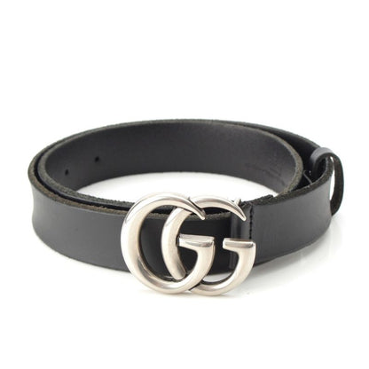 Gucci Leather GG Marmont Double G Slim Belt 414516 Black 7520
