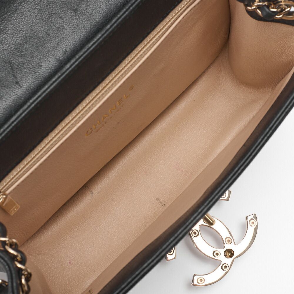 Chanel Shoulder Bag V Stitch Coco Lock Chain Shoulder Lambskin Black Gold