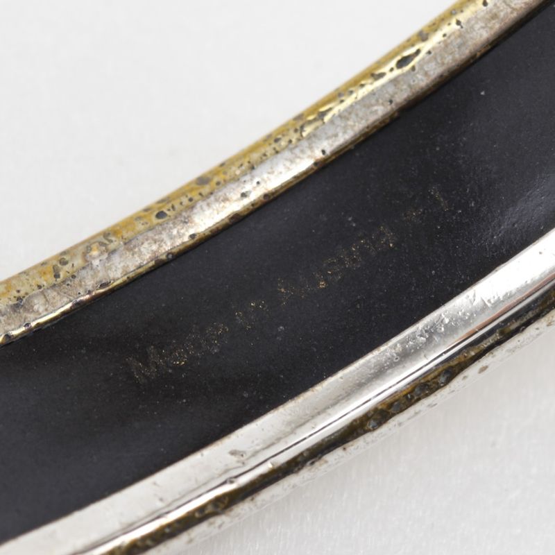 Hermes Emile PM Cloisonne Sun Moon And Stars Metal White Ladies 19.0g Bangle