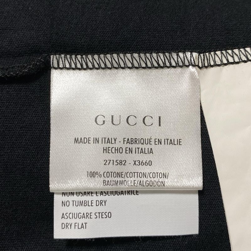 Gucci Short Sleeve T-shirt Size S Women - 271582 X3660 Black And Gold Crew Neck