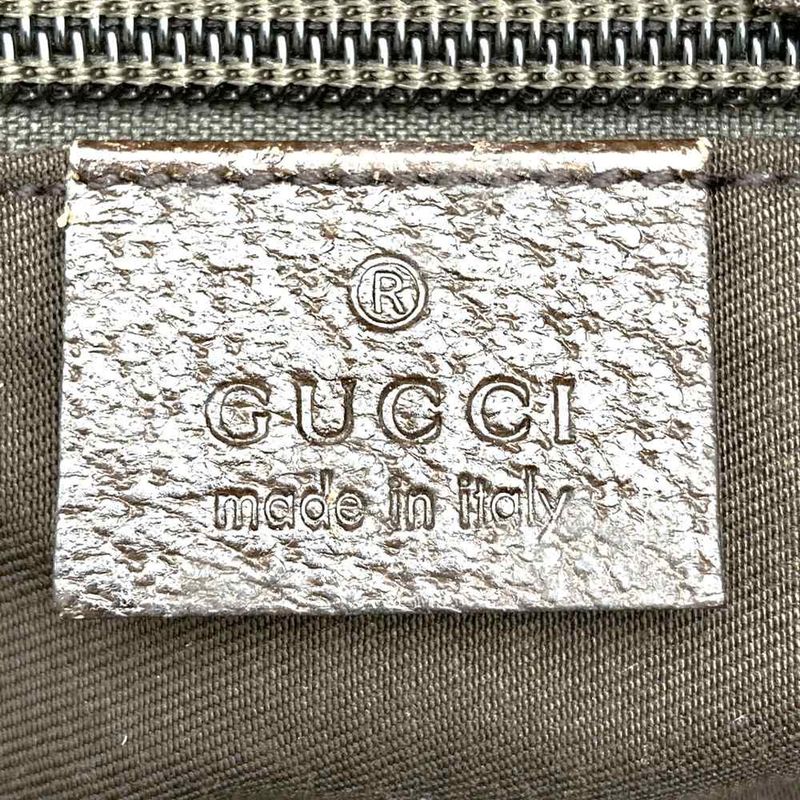 Gucci 131128 GG Canvas Sherry Line Handbag Leather Ladies Men Vintage Fashion